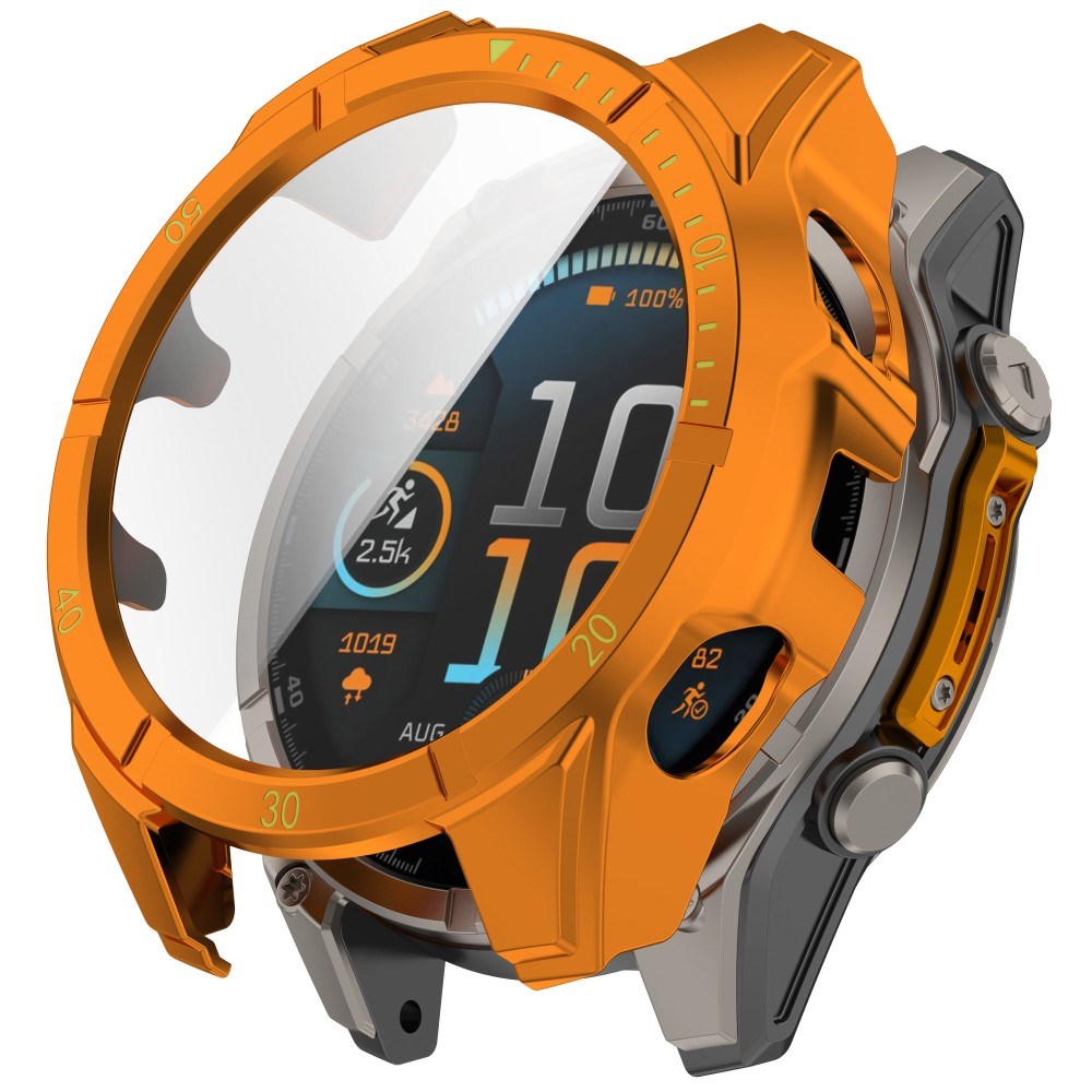 Garmin Tactix 8 AMOLED (47mm) - Hårdt Plastik Cover m. Beskyttelsesglas - Orange / Gul