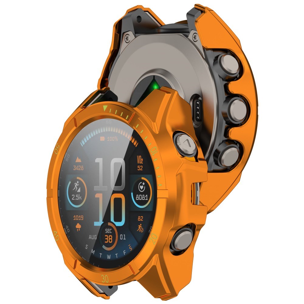 Garmin Tactix 8 AMOLED (47mm) - Hårdt Plastik Cover m. Beskyttelsesglas - Orange / Gul