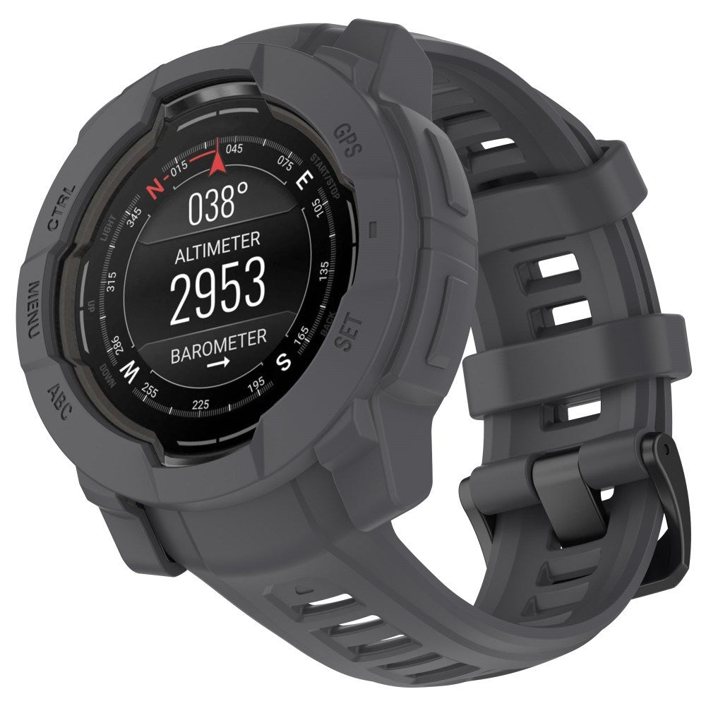 Garmin Instinct 3 AMOLED / Solar (45mm) - Bumper Silikone Cover - Grå