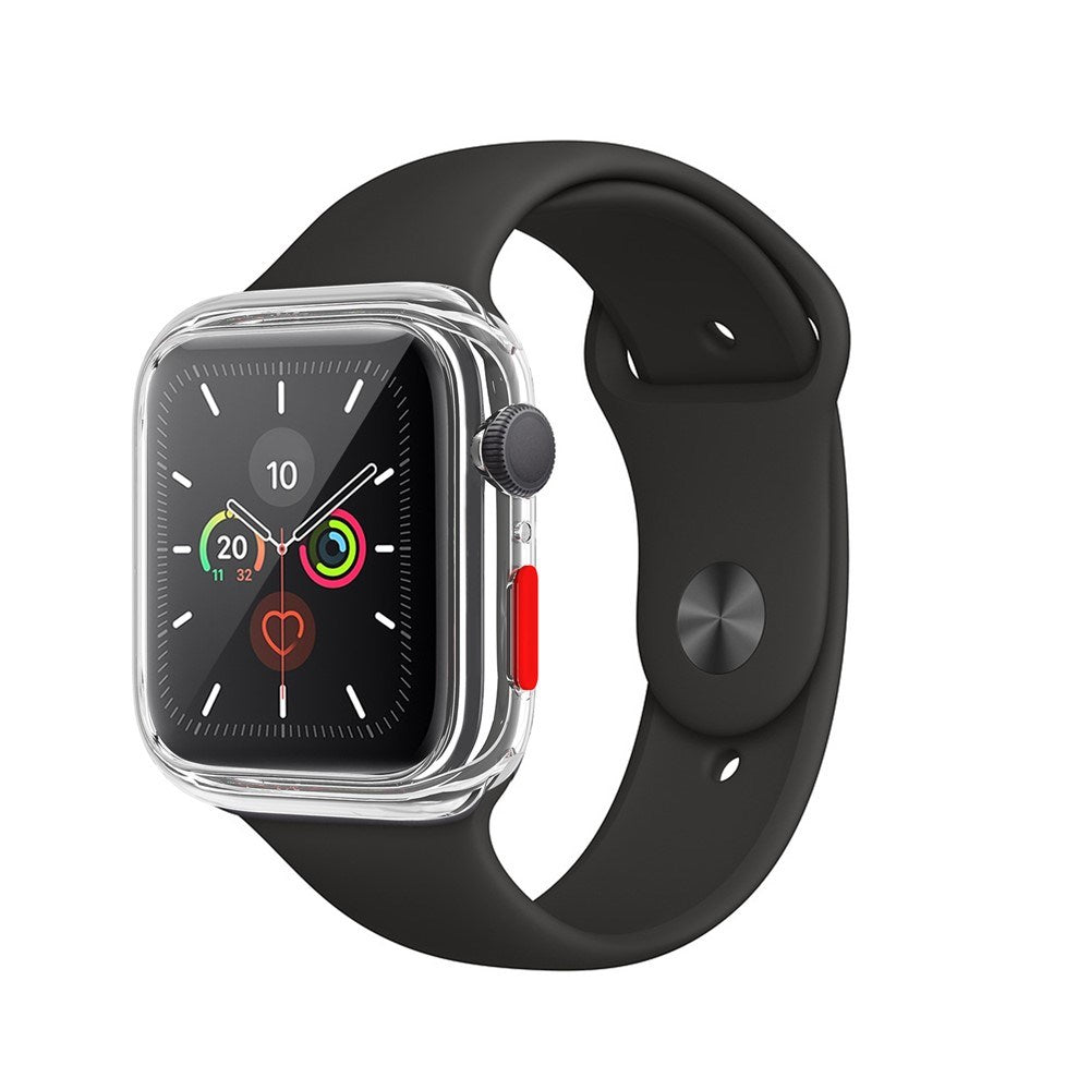 Apple Watch SE / 6 / 5 / 4 (44mm) Fleksibelt Plast Cover & Hærdet Skærmbeskyttelsesglas - Gennemsigtig