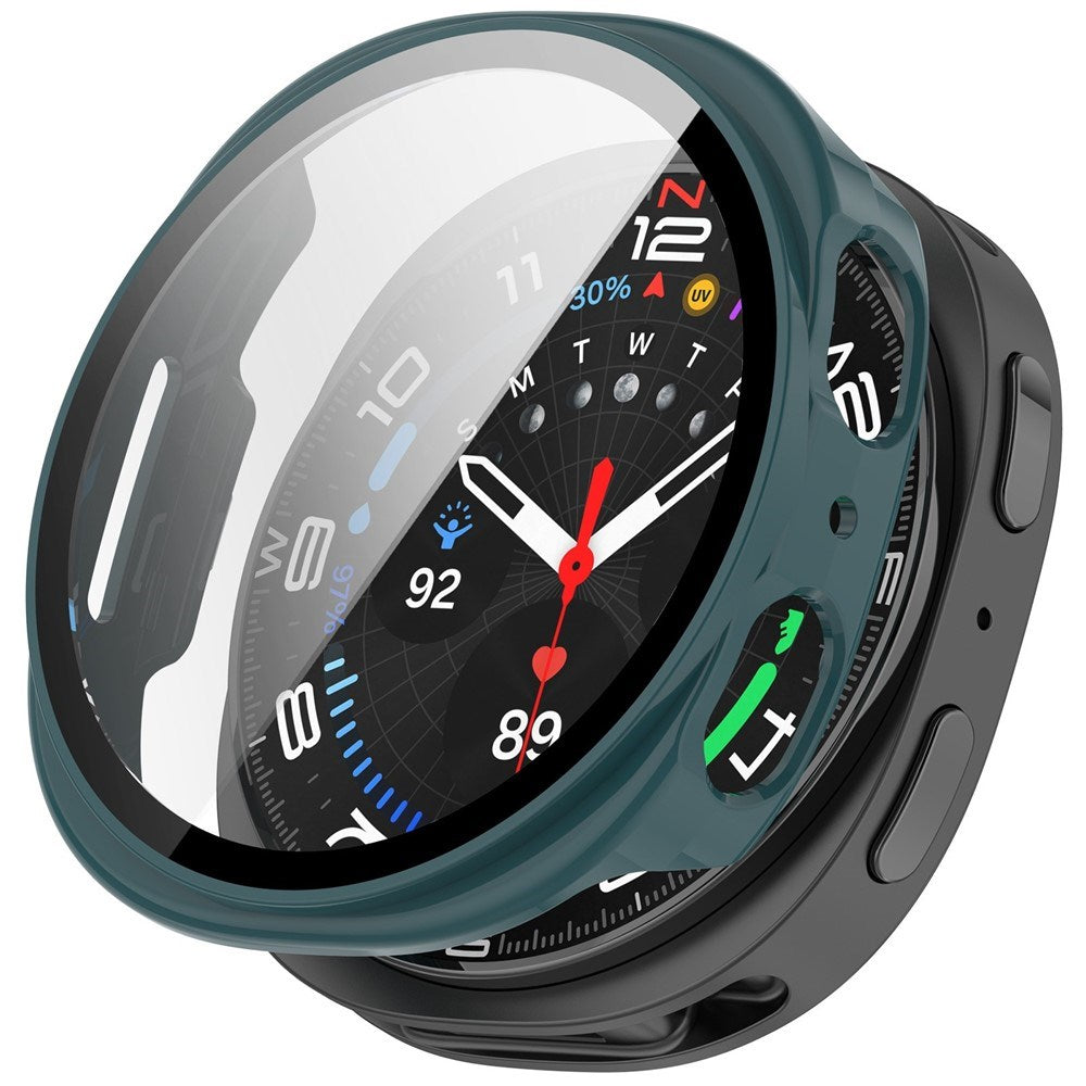 Samsung Galaxy Watch 8 (44mm) Hårdt Plastik Cover - Indbygget Skærmbeskyttelse - Grøn