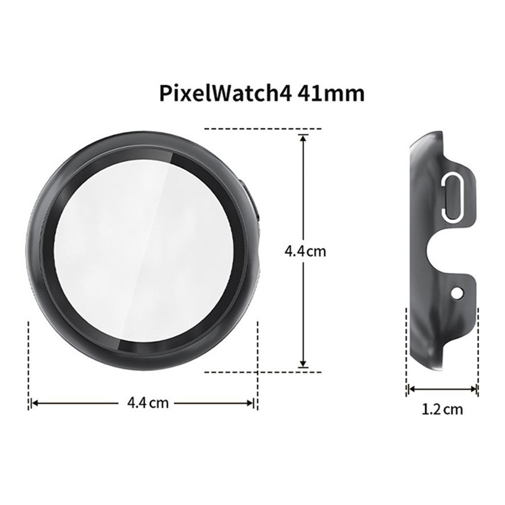 Google Pixel Watch 4 (41mm) Hårdt Plastik Case - Indbygget Skærmbeskyttelse - BeigeMørkegrå