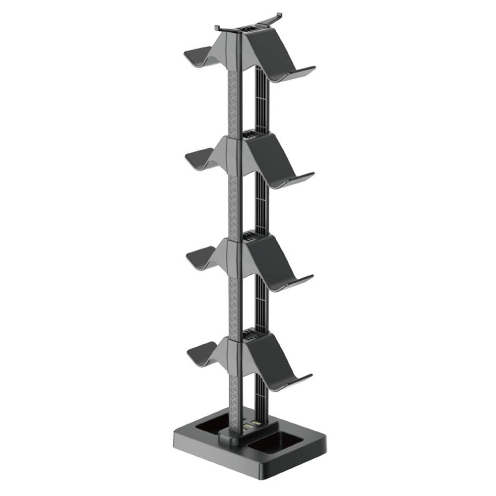 Universal Holder til Spillekonsol - 8 x Pladser - 3 x USB-A Stik - Sort