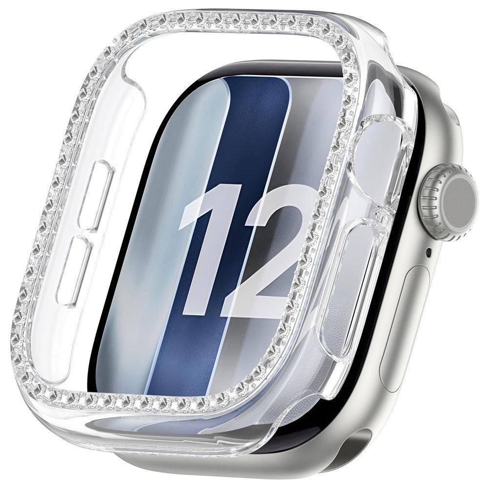 Apple Watch Series 12 (46mm) Hårdt Plast Case - Gennemsigtig & Rhinsten