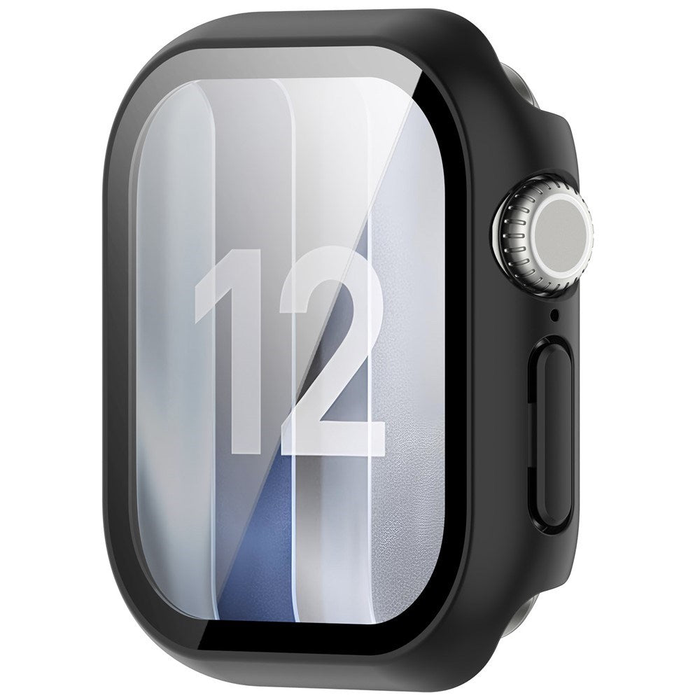 Apple Watch Series 12 (46mm) Case m. Indbygget Hærdet Glas Skærmbeskyttelse - Sort