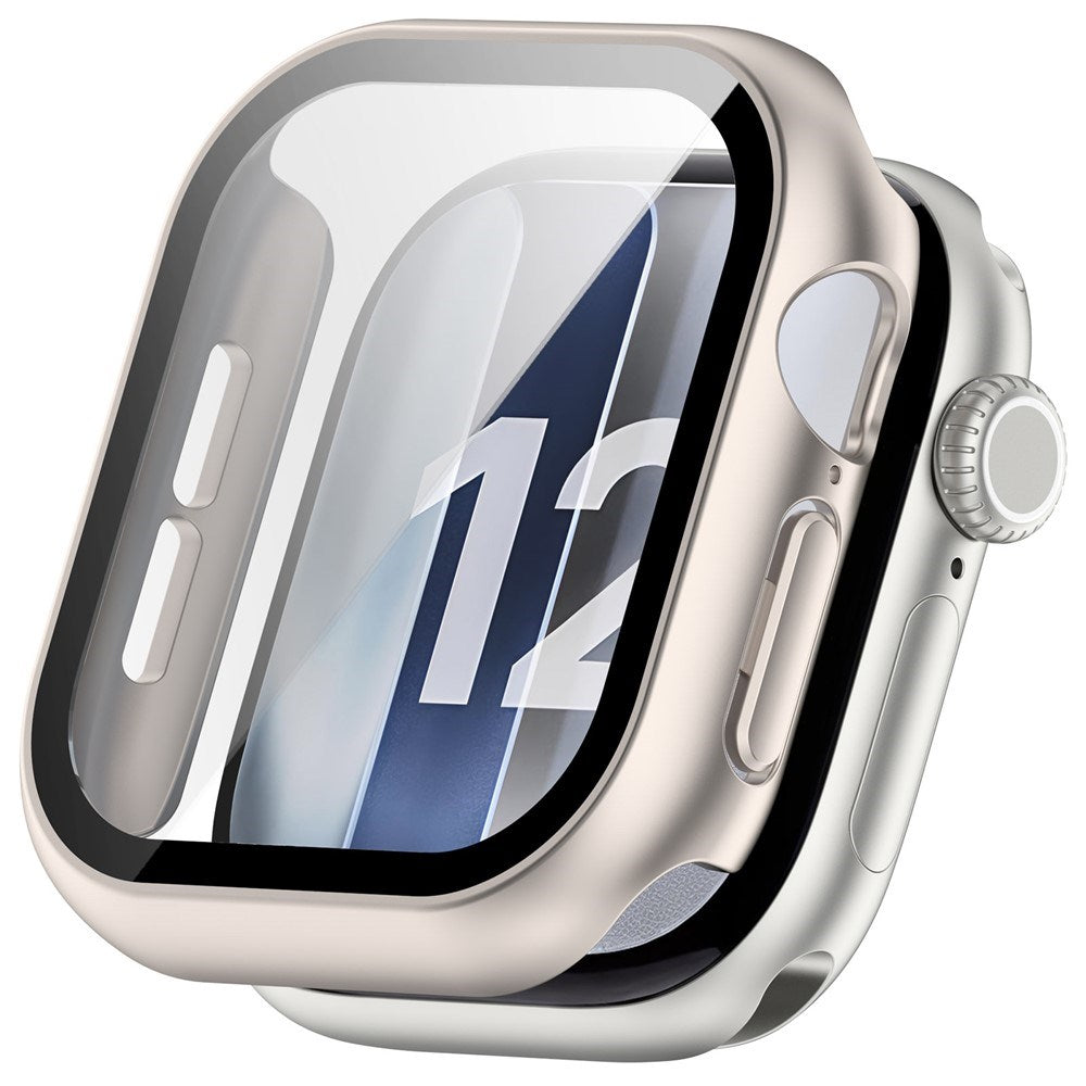 Apple Watch Series 12 (46mm) Case m. Indbygget Hærdet Glas Skærmbeskyttelse - Rose Gold