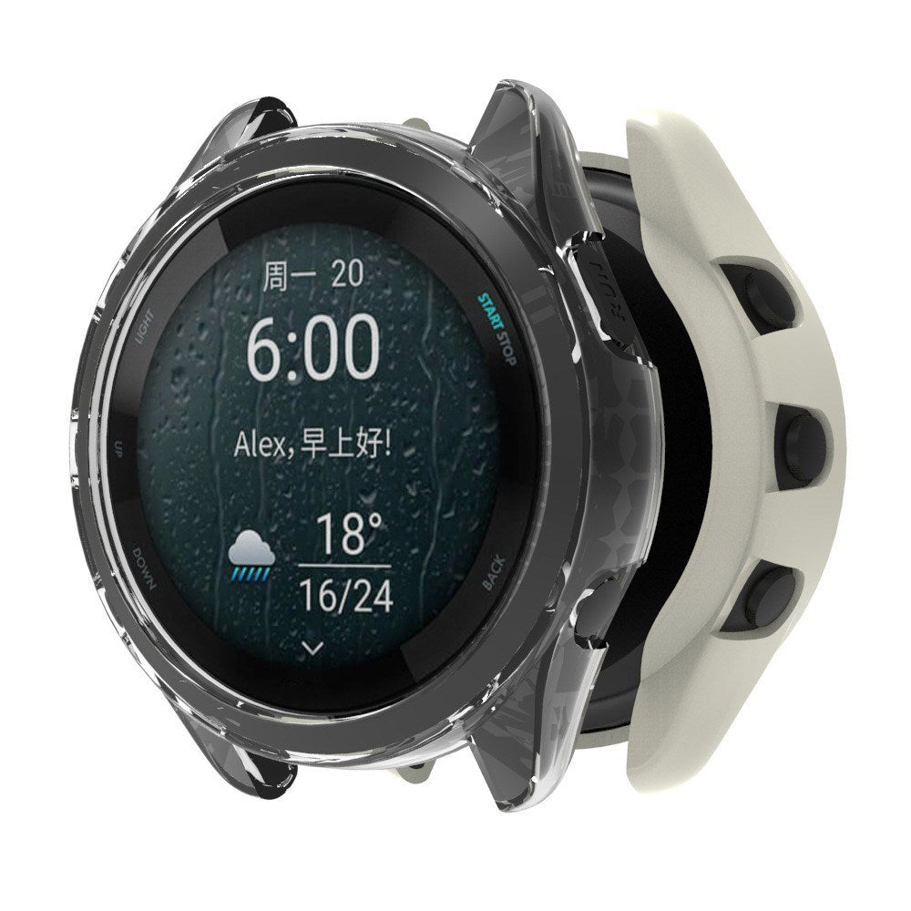 Garmin Forerunner 965 Transparent Fleksibelt TPU Plastik Cover - Gennemsigtig