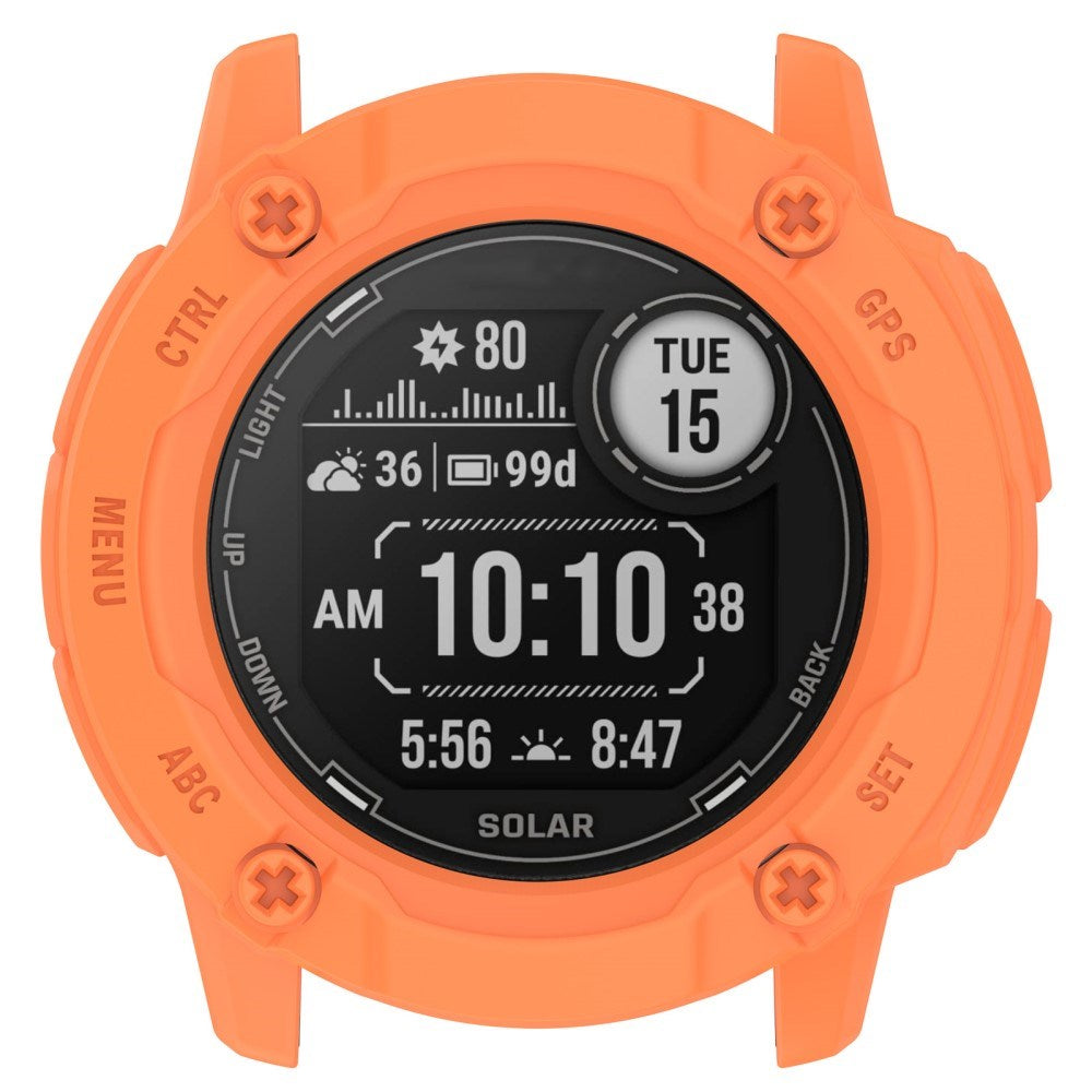 Garmin Instinct 2X Solar Fleksibelt TPU Plastik Cover - Orange