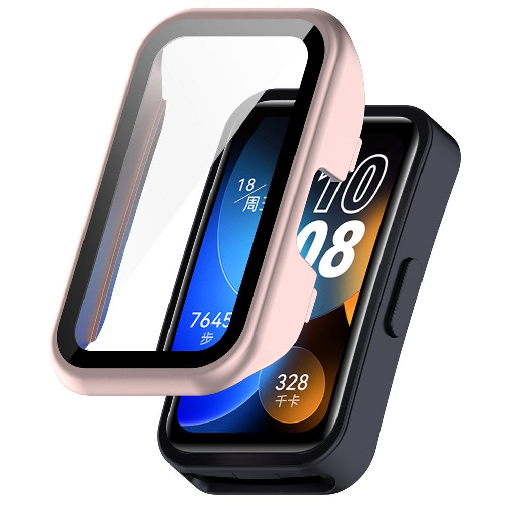 Huawei Band 10 / 9 / 8 EIDERWOOD Hårdt Plast Cover inkl. Skærmglas - Lyserød