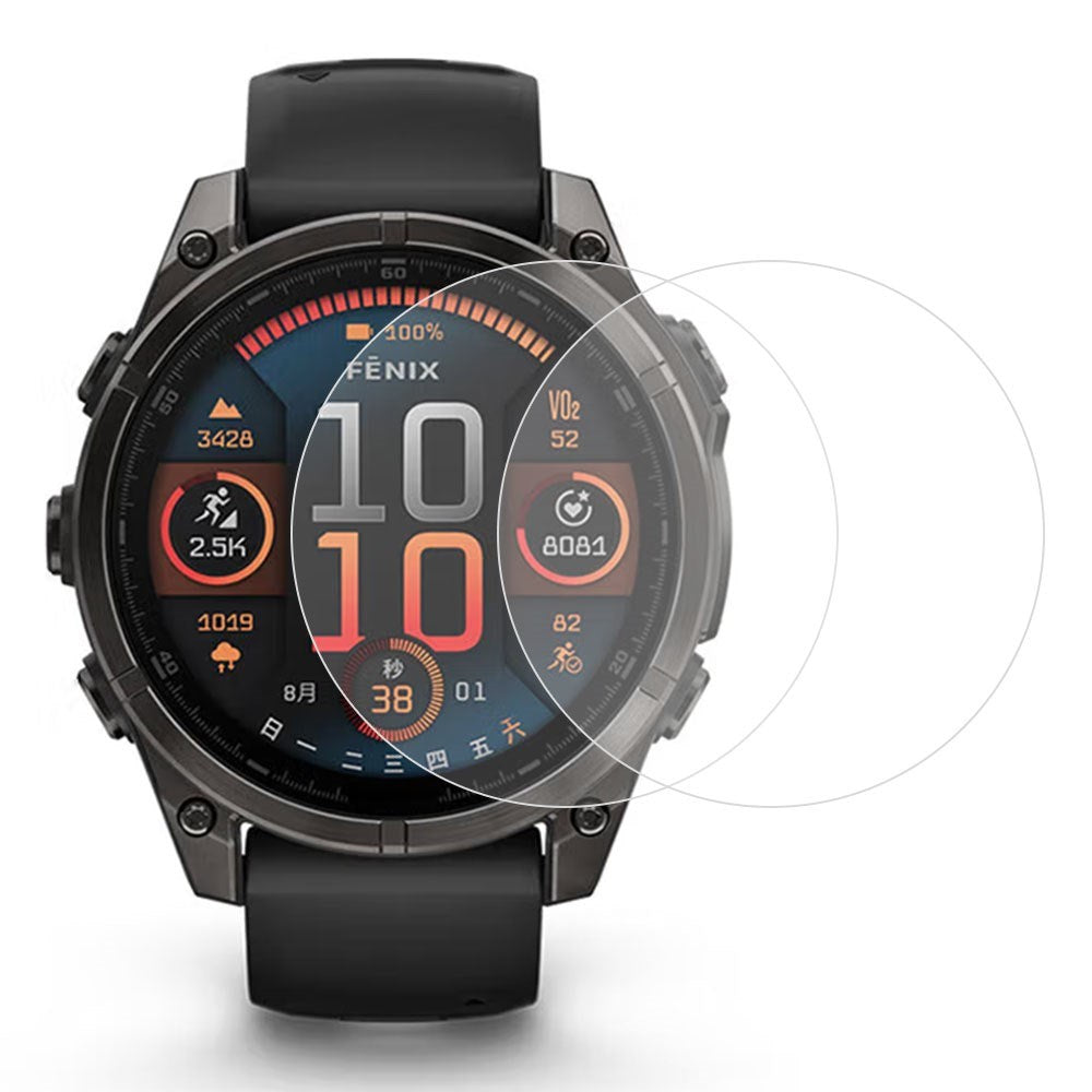 Garmin Fenix 8 43mm Hærdet Skærmbeskyttelsesglas - 2x - Gennemsigtig