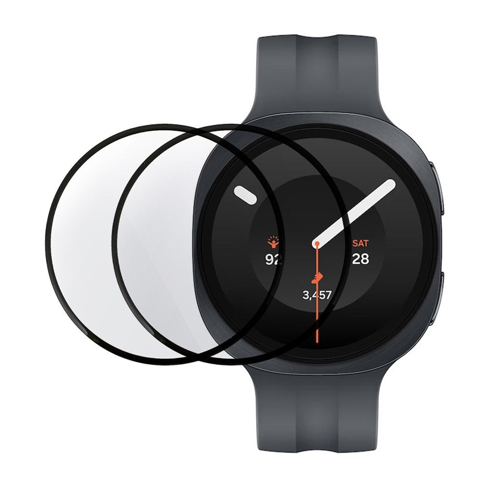 Samsung Galaxy Watch 9 (44mm) Skærmbeskyttelsesfilm - 2 stk - Gennemsigtig / Sort Kant
