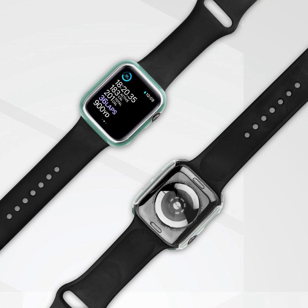 Apple Watch Ultra 4/3/2/1 (49mm) Hård Plast Case m. Indbygget Skærmbeskyttelse - Grøn / Sølv