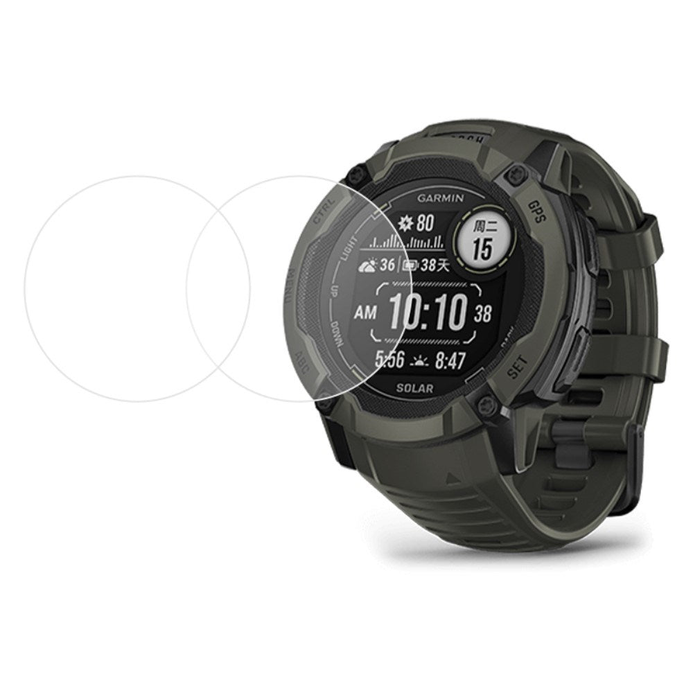 Garmin Instinct 2X Solar Glas Skærmbeskyttelse - 2. stk - Gennemsigtig