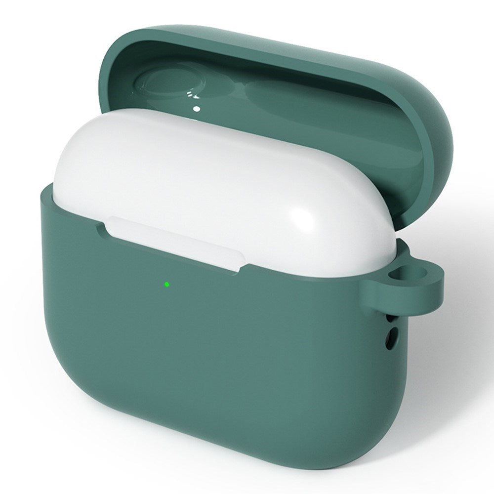 Apple AirPods Pro (3. gen.) Cover m. Karabinhage - Silikone - Mørkegrøn