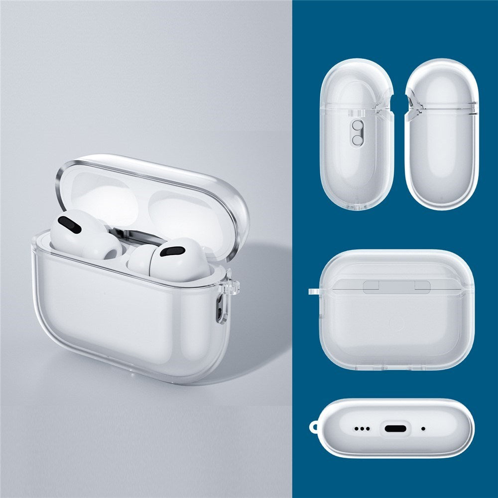 Apple AirPods Pro (3. gen.) Transparent Plast Cover - Gennemsigtig / Rød