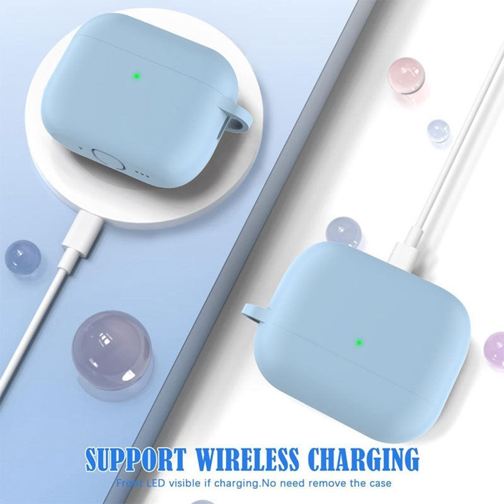 Silikone Cover til Apple AirPods Pro (3. gen.) - Karabinhage & Rengøringspen - Blue