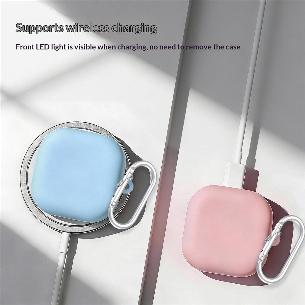 Samsung Galaxy Buds 4 / 4 Pro Silikone Cover m. Karabinhage - Lyserød