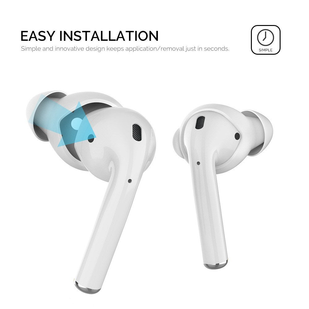 Apple AirPods (1. & 2. Gen) Ørepuder Str. S m. Opbevaringsetui- 3 Par - Lyserød