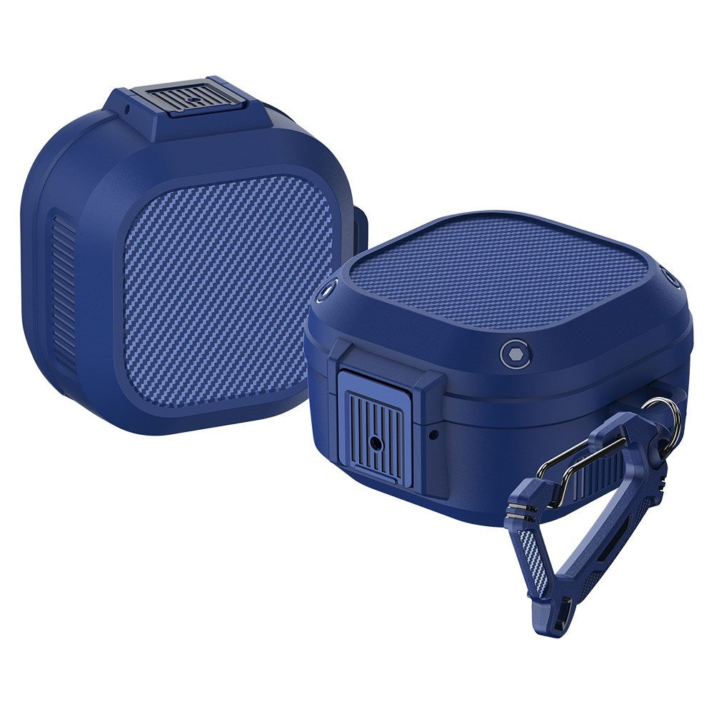Samsung Galaxy Buds2 / Buds2 Pro / Buds Pro / Buds Live Hybrid Cover m. Karabinhage - Blå