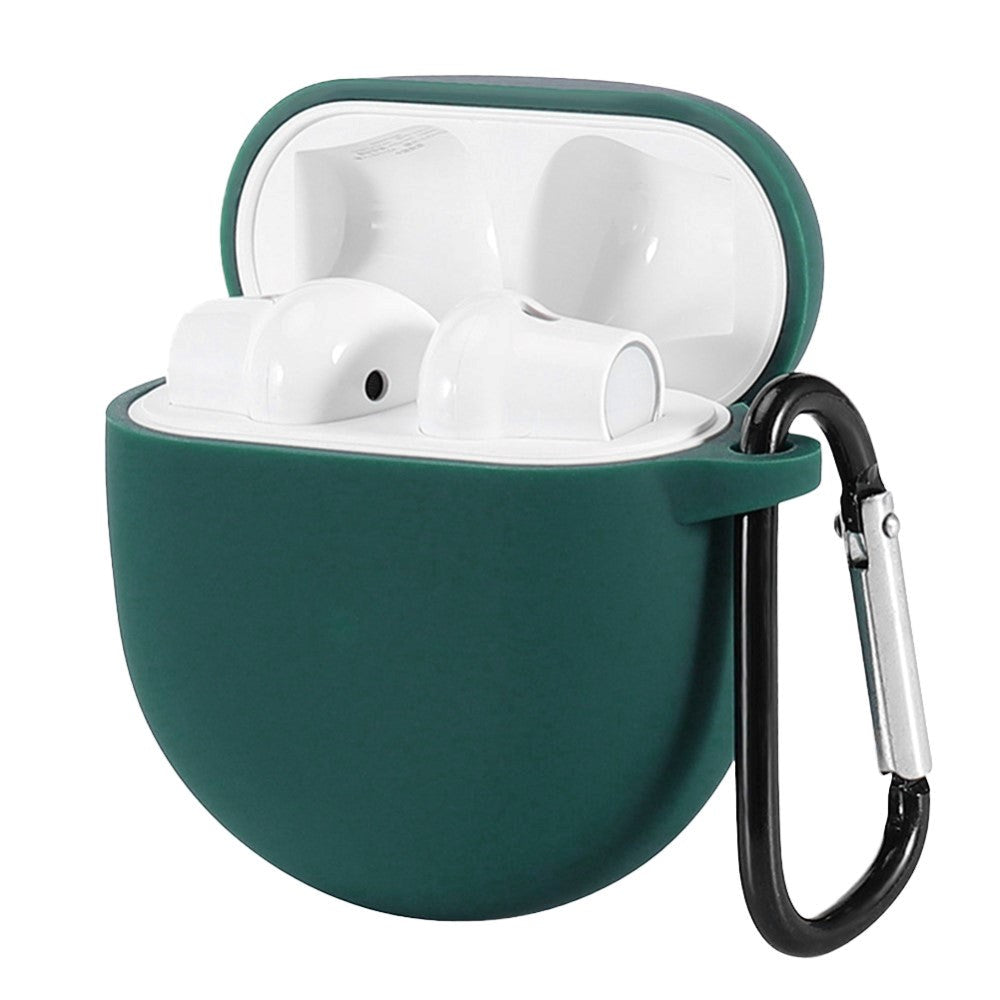 OnePlus Buds Silikone Case med Karabinhage - Grøn
