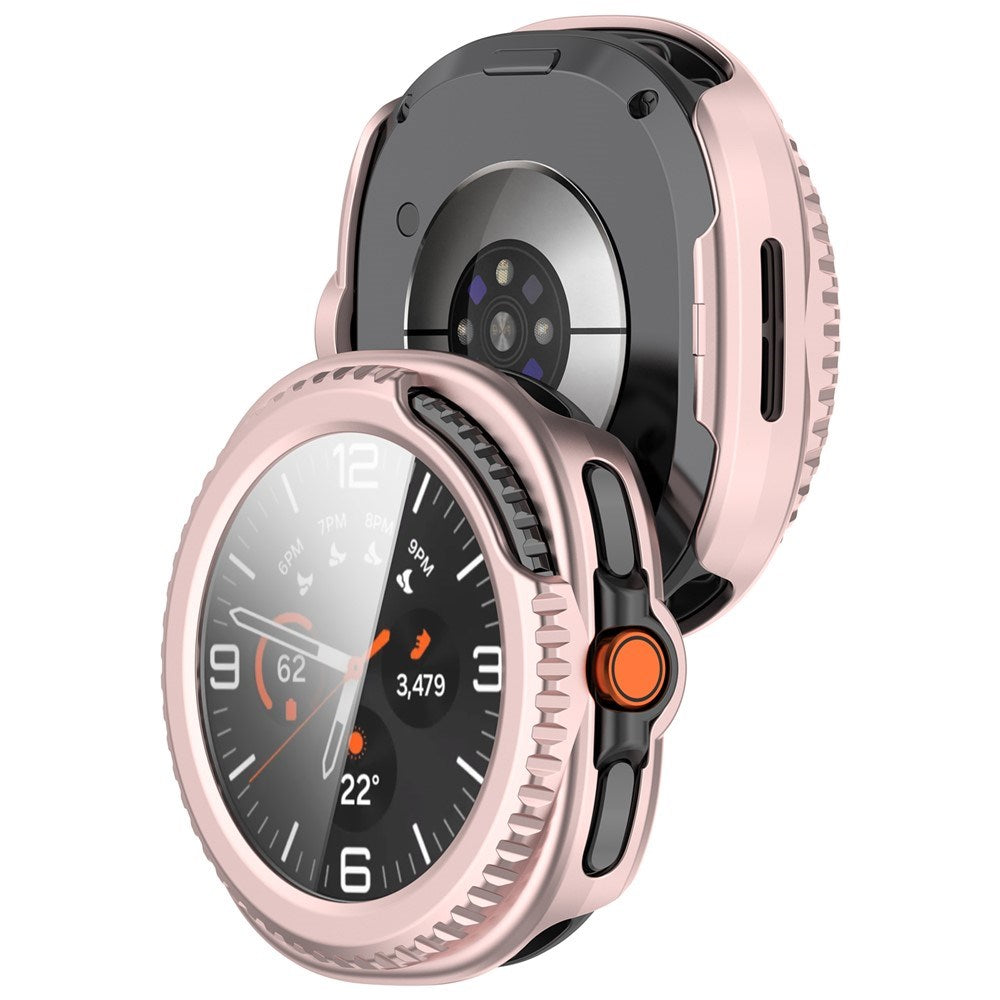 Samsung Galaxy Watch 8 Classic (46mm) Plast Cover - Indbygget Skærmbeskyttelsesglas - Lyserød