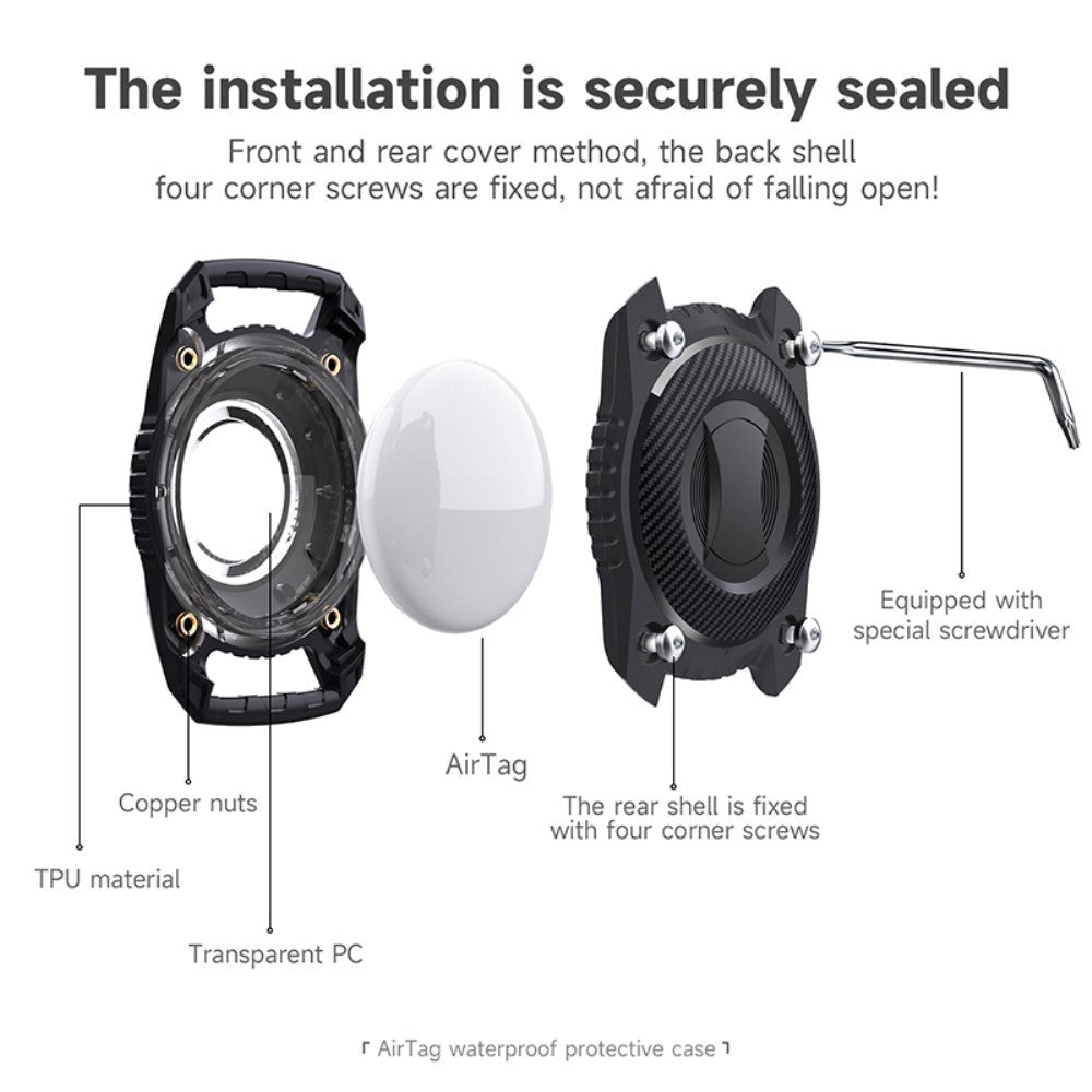 AirTag Vandtæt Fleksibel Plastik Cover - Blå