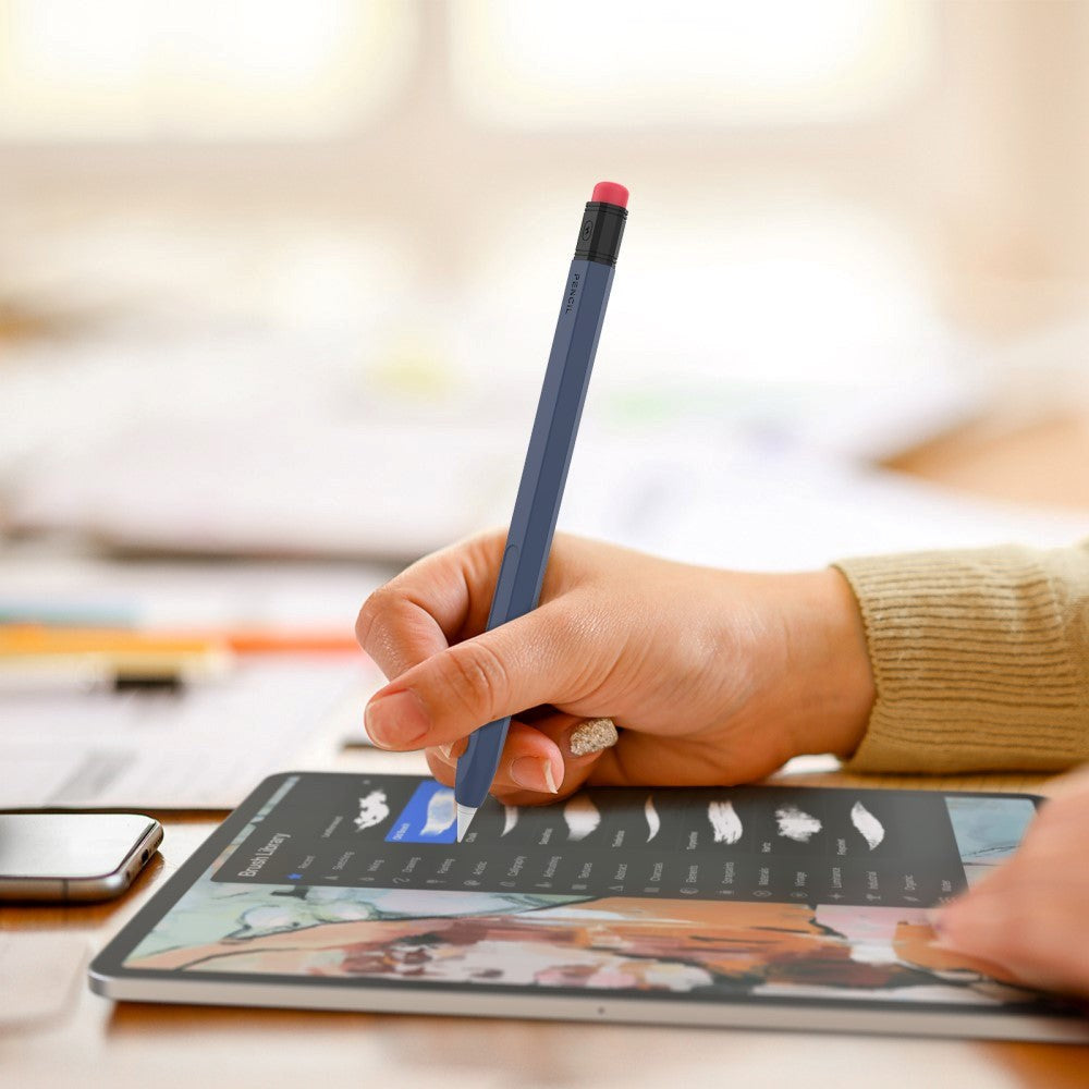 Apple Pencil 2 Gen. Fleksibelt Silikone Blyant Cover - Midnats Blå