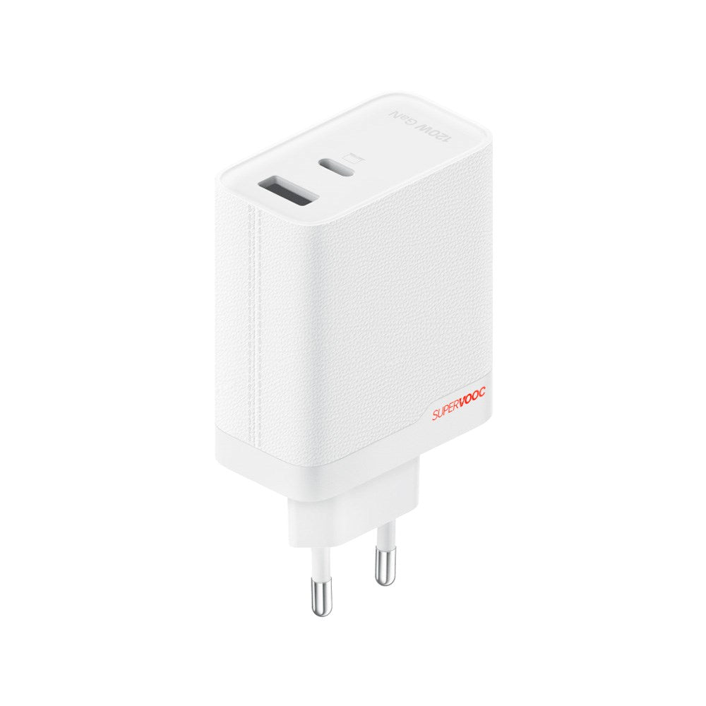 Vægoplader m. USB-C til USB-C Kabel - OnePlus - 120W - USB-C / USB-A - Hvid