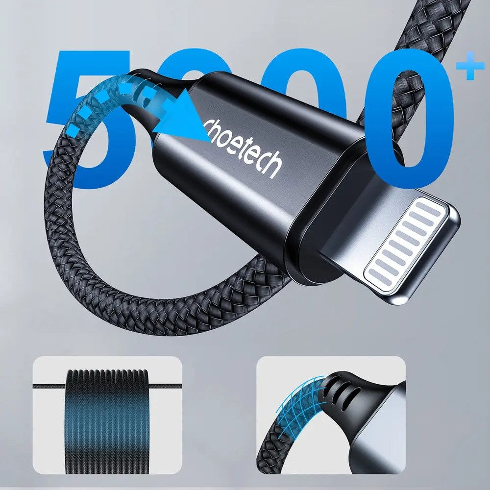 Choetech Lightning til 3.5mm Minijack Kabel - 1m - Sort