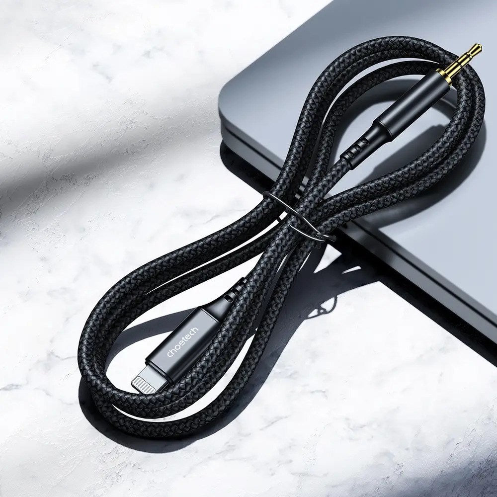 Choetech Lightning til 3.5mm Minijack Kabel - 1m - Sort