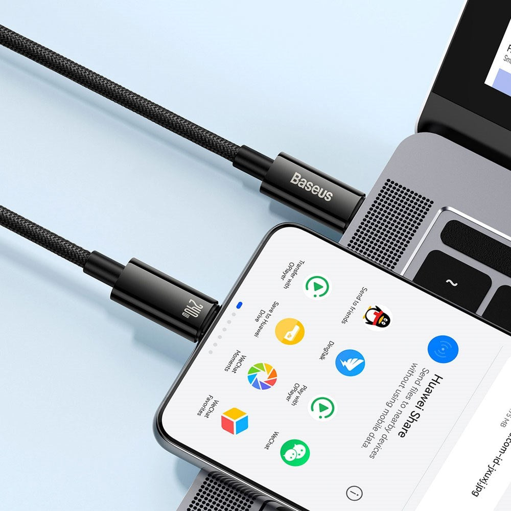 Baseus USB-C til USB-C Kabel m. 240W - 480Mb/s - 2m - Sort