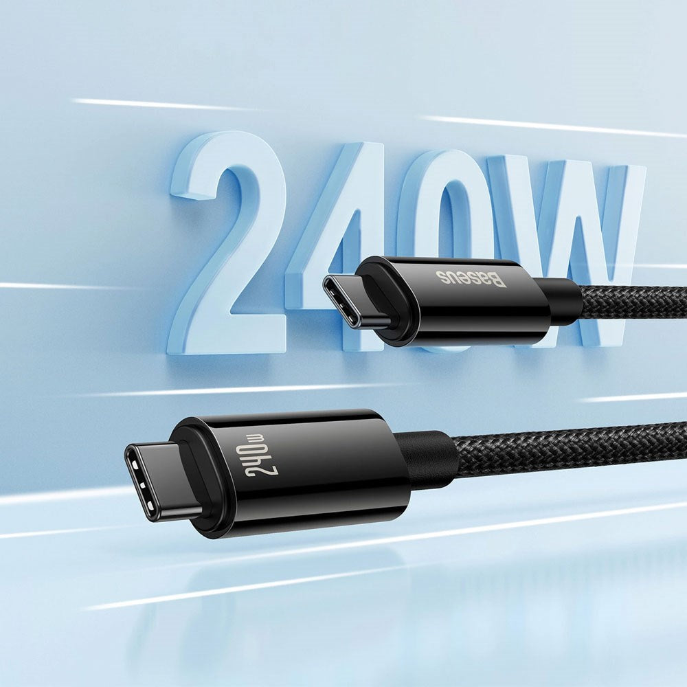 Baseus USB-C til USB-C Kabel m. 240W - 480Mb/s - 2m - Sort