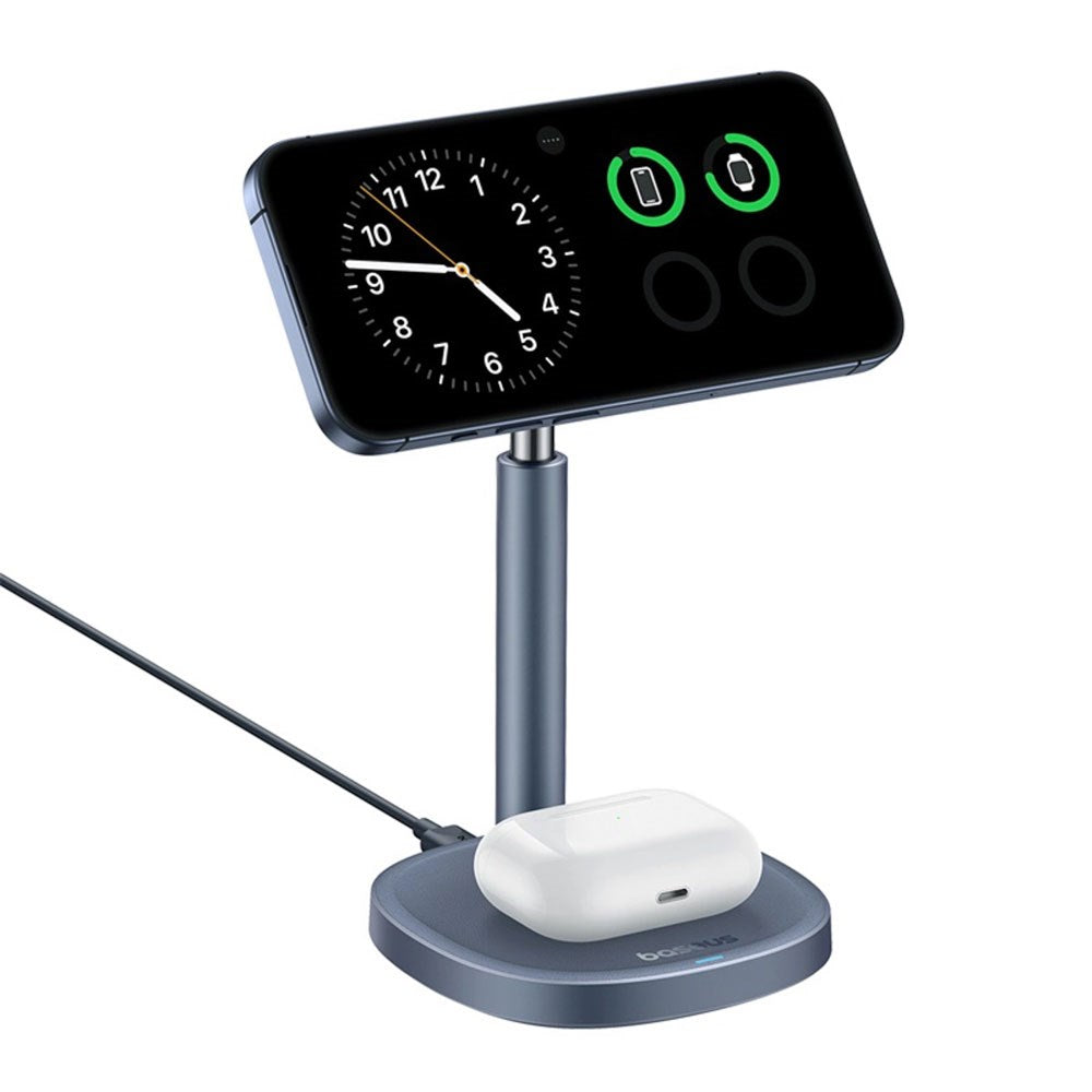 Baseus Orbit 2 Pro 2-i-1 Mobilholder med 20W Trådløs Opladning - MagSafe / Qi2 Kompatibel - Grå