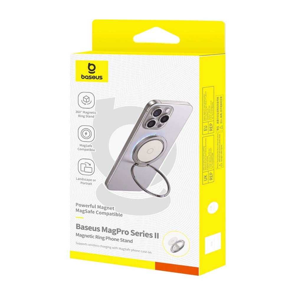 Baseus MagPro II Ring Holder til Mobil - MagSafe Kompatibel - Titanium