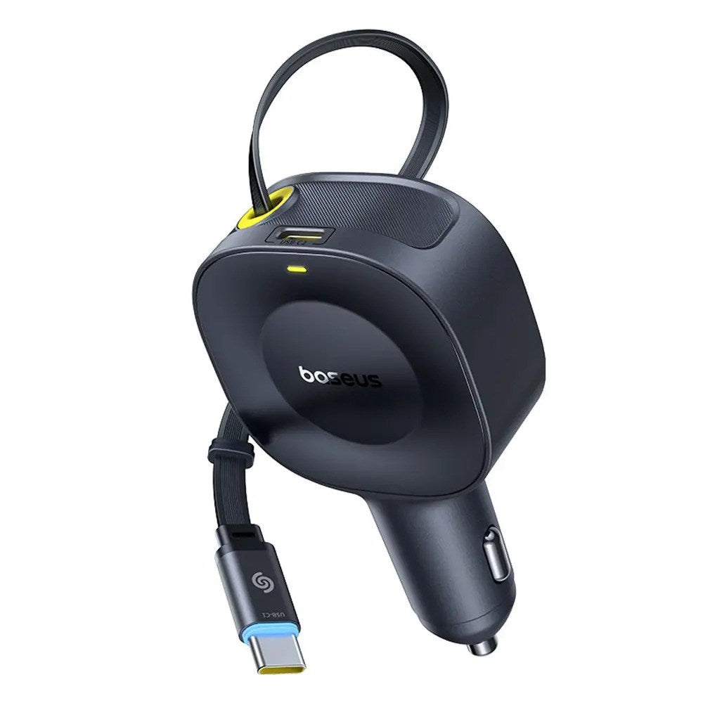 Baseus PrimeTrip VR2 Biloplader - 30W - Indbygget USB-C Kabel - 1 x USB-C Stik - Sort
