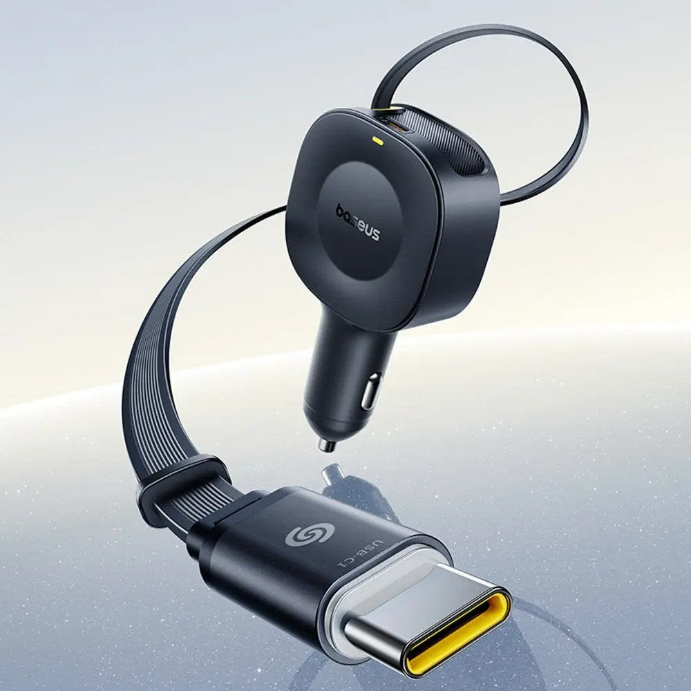 Baseus PrimeTrip VR2 Biloplader - 30W - Indbygget USB-C Kabel - 1 x USB-C Stik - Sort