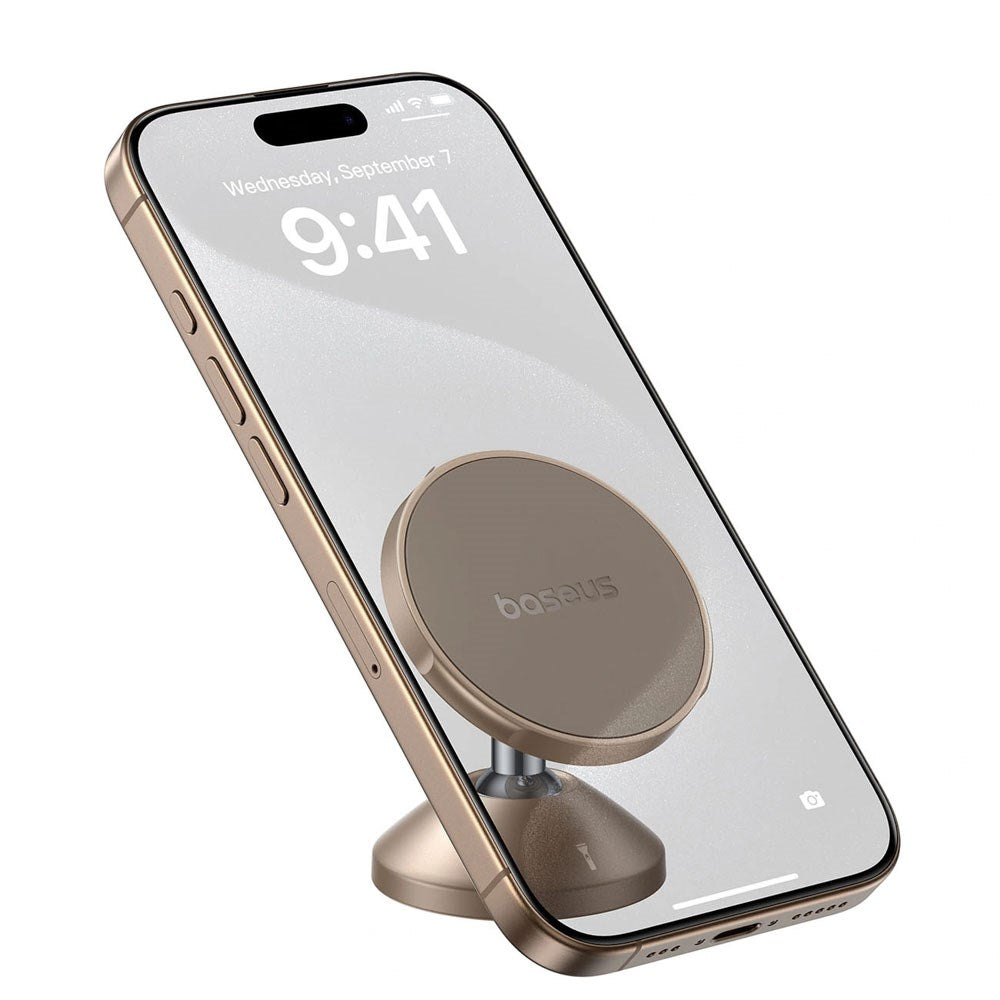 Baseus GoTrip Mobilholder til Bil m. Forrude / Instrumentbræt Montering- MagSafe Kompatibel - Guld