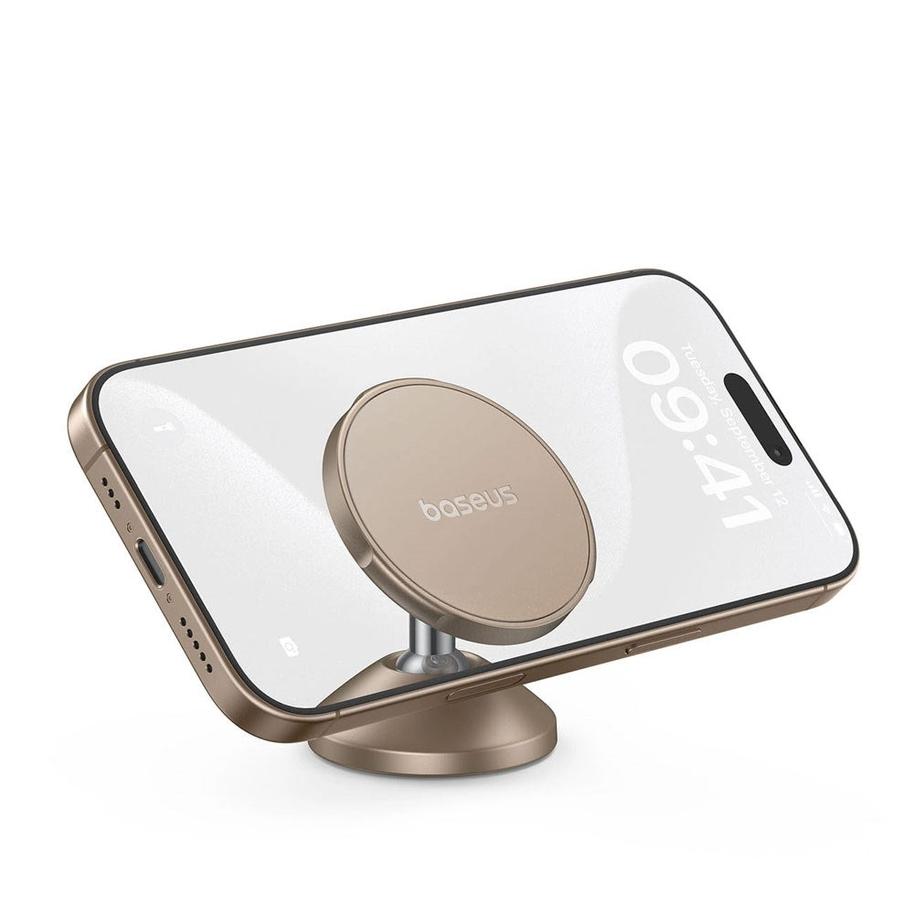 Baseus GoTrip Mobilholder til Bil m. Forrude / Instrumentbræt Montering- MagSafe Kompatibel - Guld