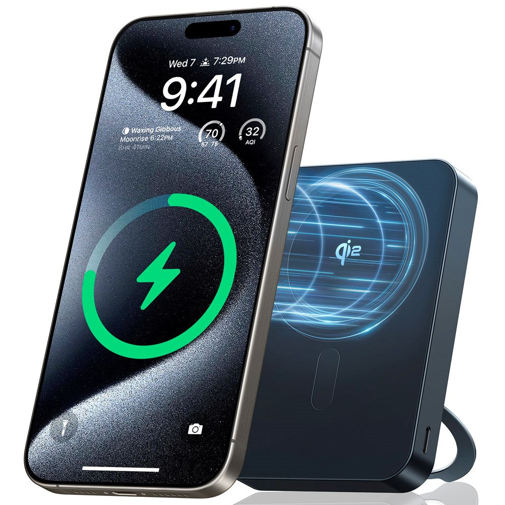 TORRAS Magnetisk 15W Power Bank 10.000mAh m. Ståfunktion - Sort