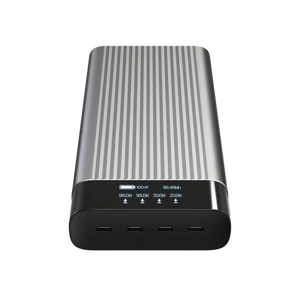 Hyper HyperJuice Powerbank 245W - 27.000mAh - 4 x USB-C - Display - Grå / Sort
