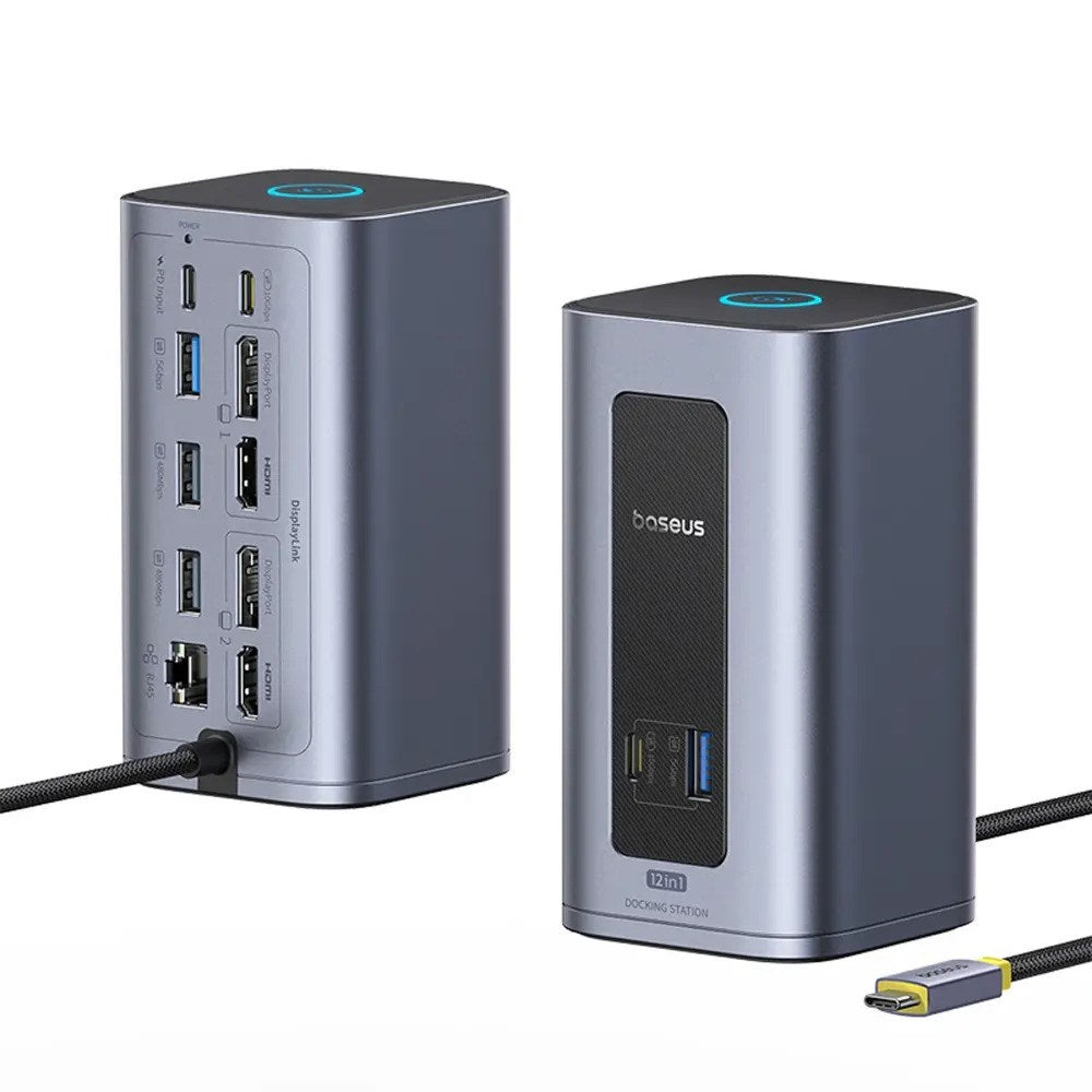 Baseus Nomos NU1 12-i-1 Dockingstation - Grå