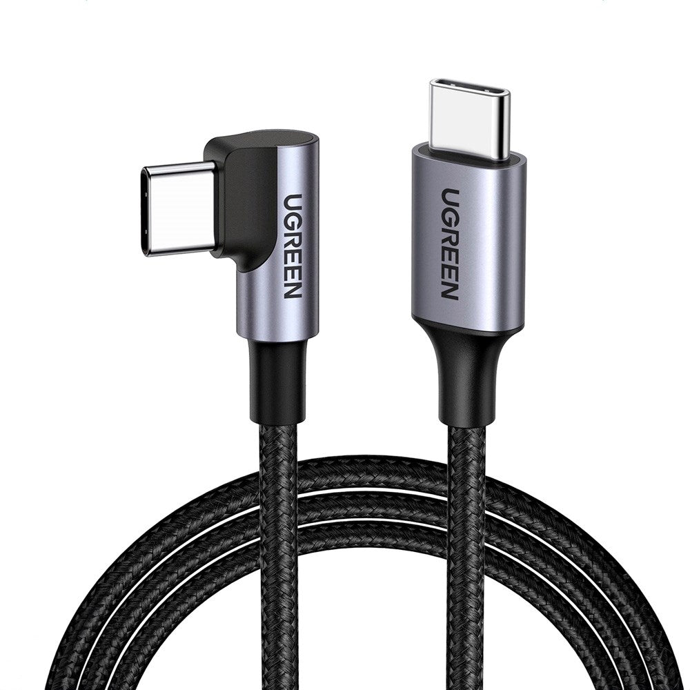 Vinklet USB-C til USB-C Kabel - Ugreen US255 - 0.5m - Sort