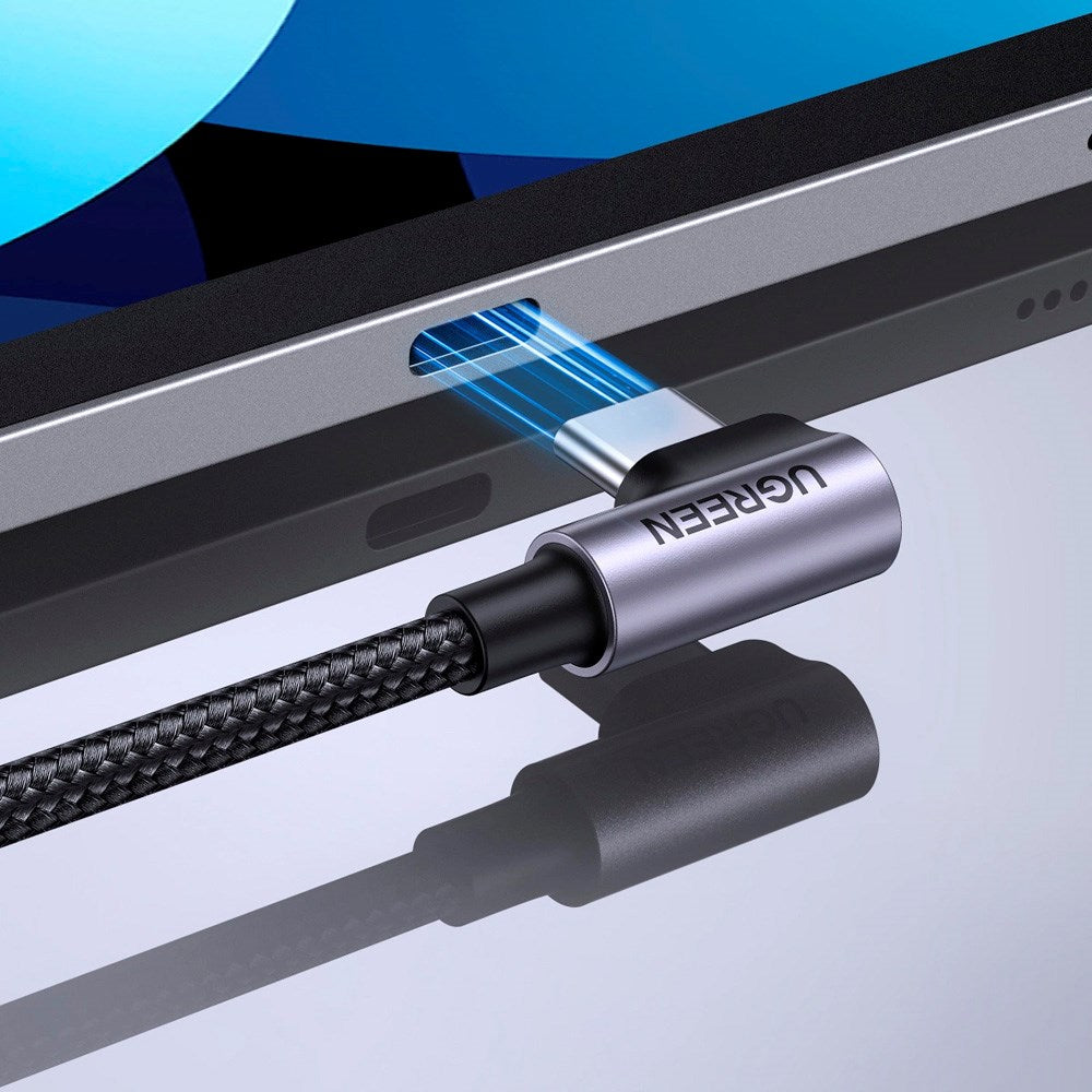 Vinklet USB-C til USB-C Kabel - Ugreen US255 - 0.5m - Sort