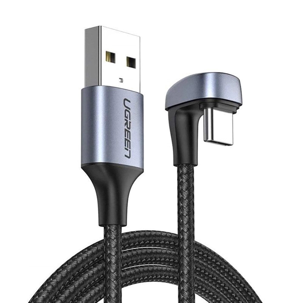 Ugreen 18W 180° Vinklet USB-A til USB-C Kabel - 2 Meter - Sort