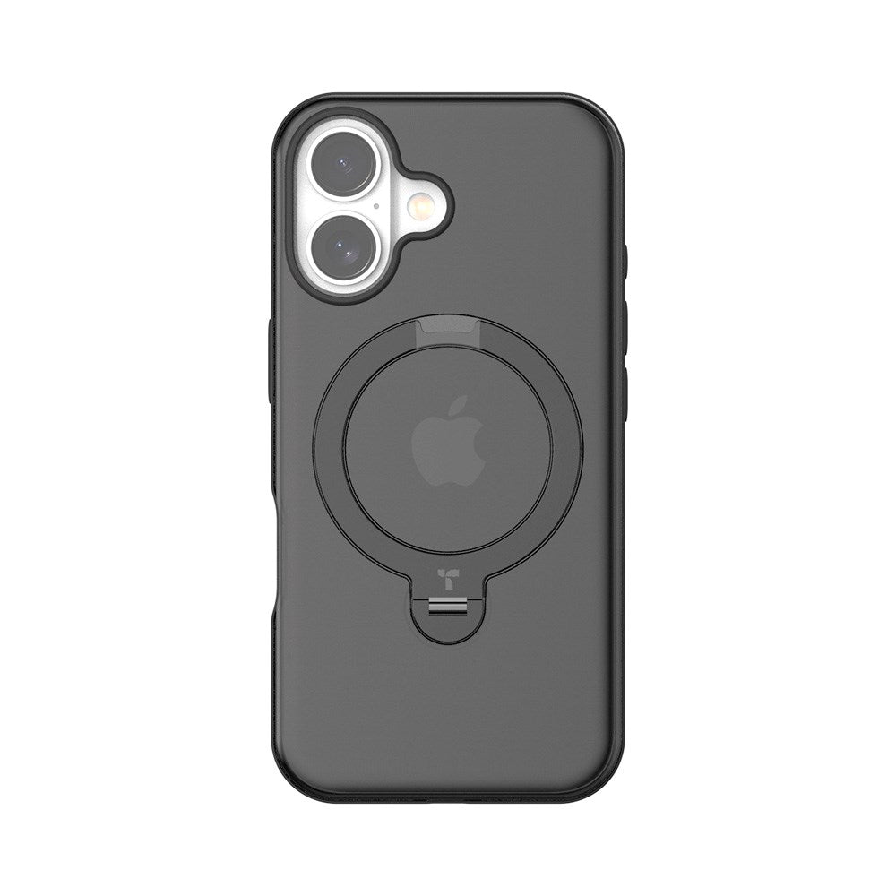 TORRAS - iPhone 16 Plus - Hybrid Plastik Cover m. Ståfunktion - MagSafe Kompatibel - Sort
