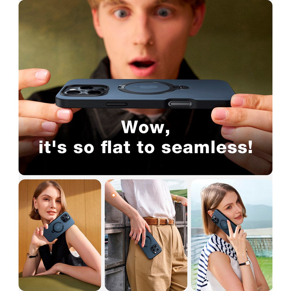 TORRAS - iPhone 16 Pro Max - Hybrid Plastik Cover m. Ståfunktion - MagSafe Kompatibel - Sort