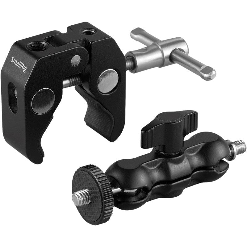 SmallRig 2164 - Multifunktionel Crab-Shaped Klemme m. Ballhead Magic Arm - Sort