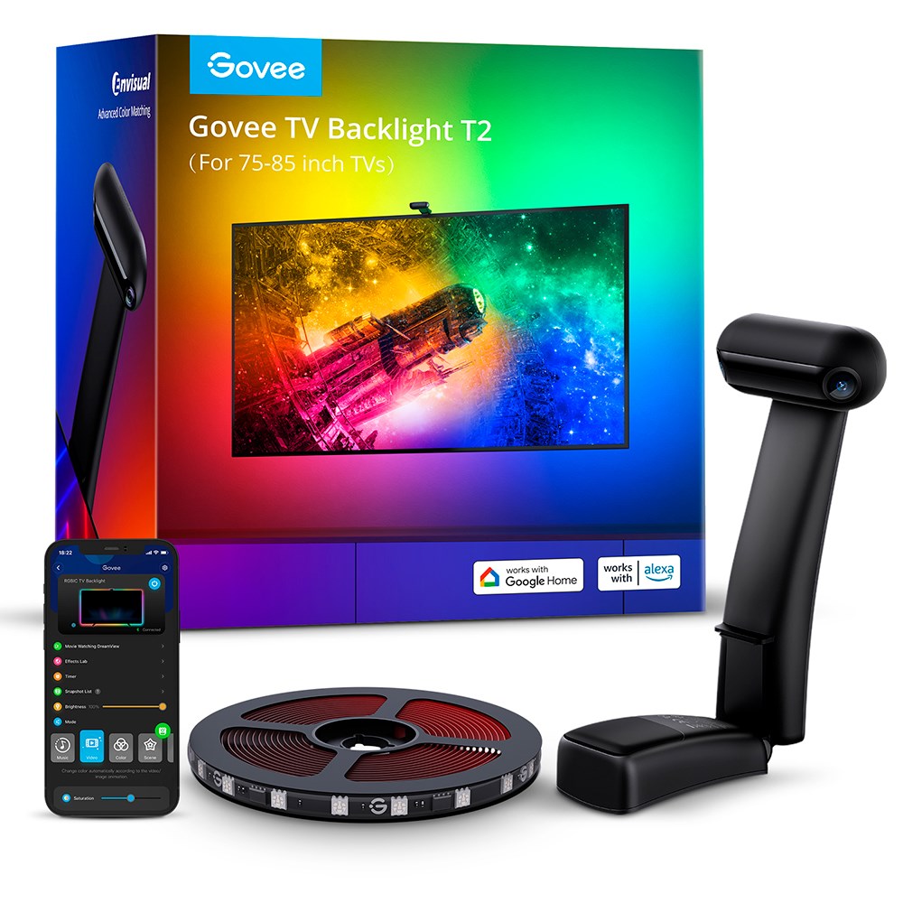 Govee TV Envisual Backlight T2 with Dual Cameras - 75 - 85" - Sort