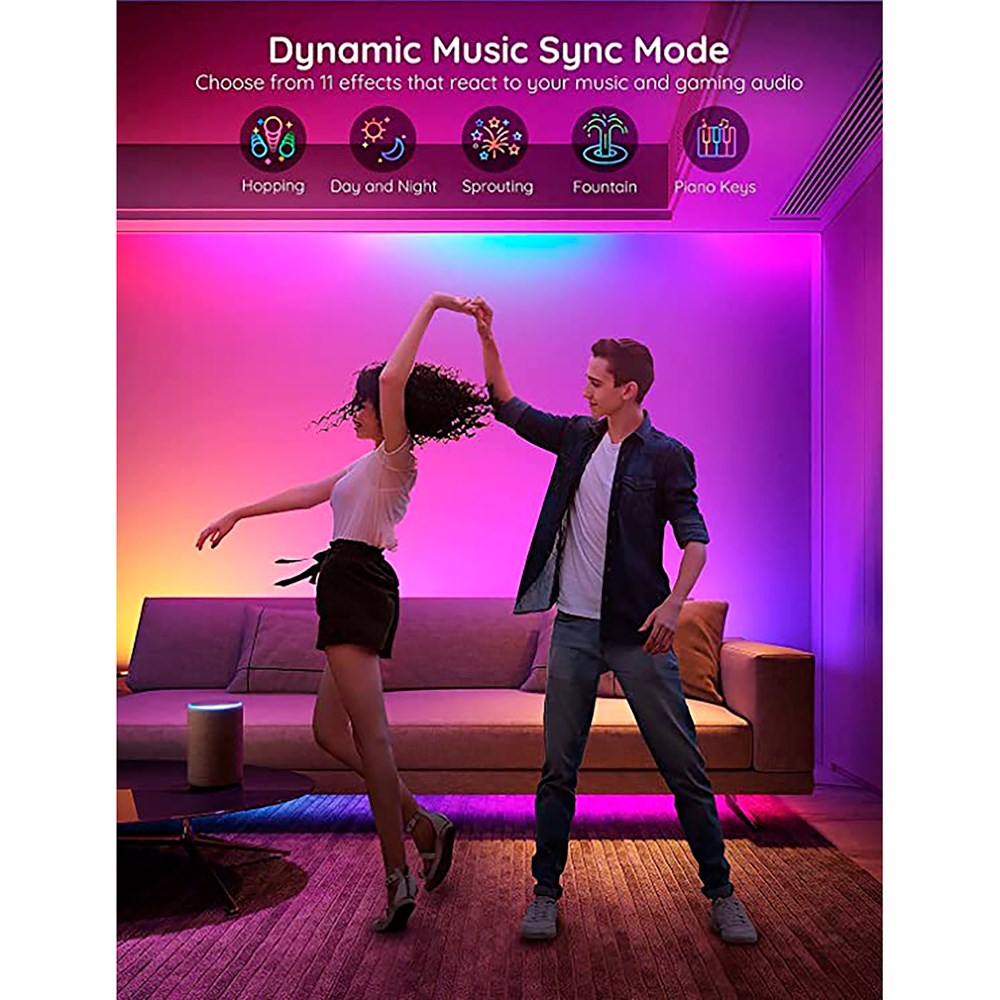 Govee Basic Wi-Fi + Bluetooth RGBIC LED Strip Lights - 10m - Hvid