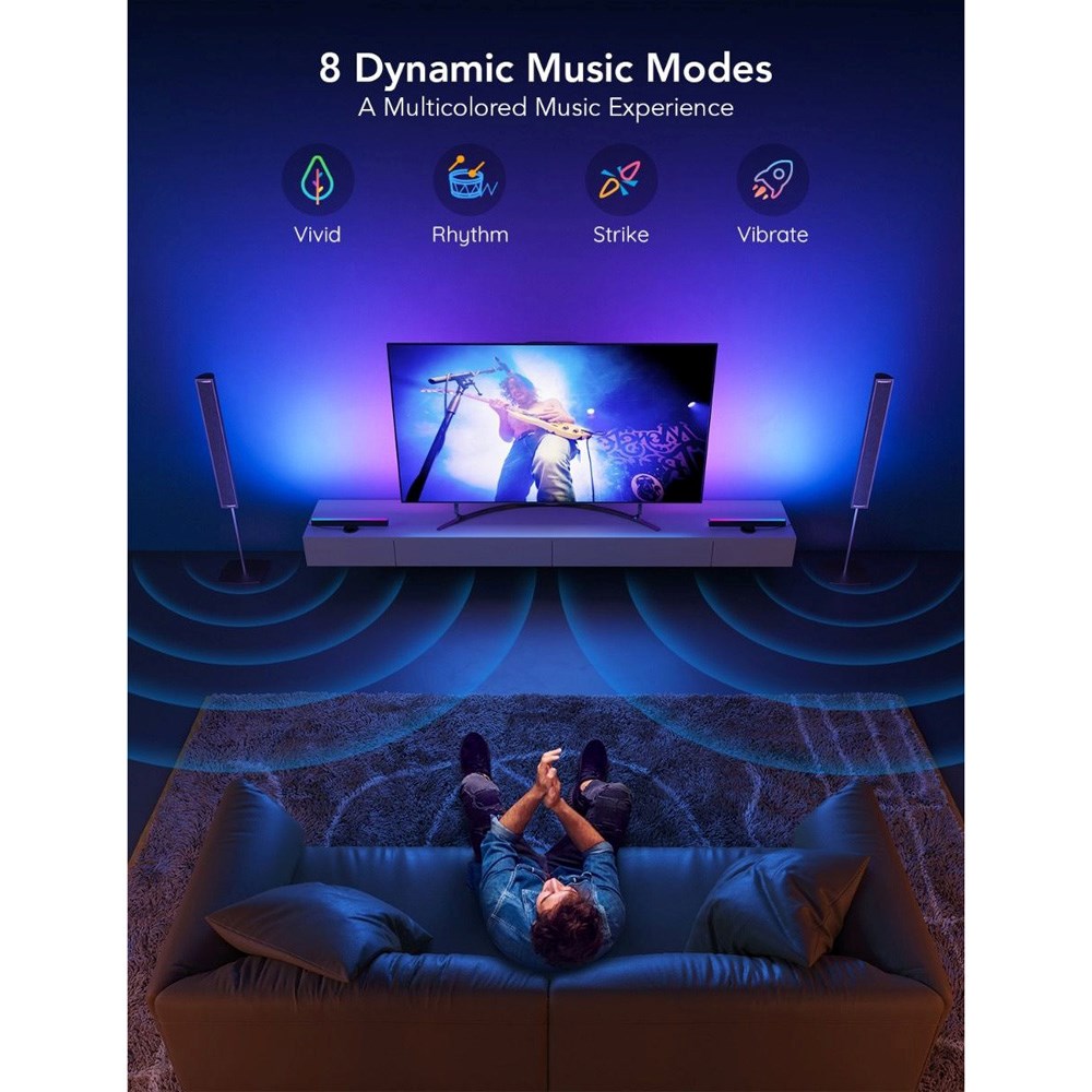 Govee Flow Plus TV Light Bars til 40 - 70" - Sort